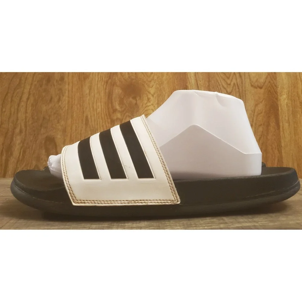 adidas‎ Adilette Comfort Slides Mens Size 9 Shower Sandals Black White